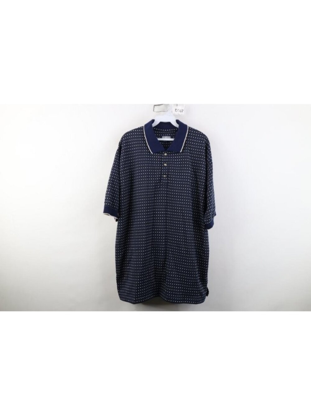 Vintage 90s Streetwear Mens Large Faded Geometric Knit Collared Golf Polo Shirt